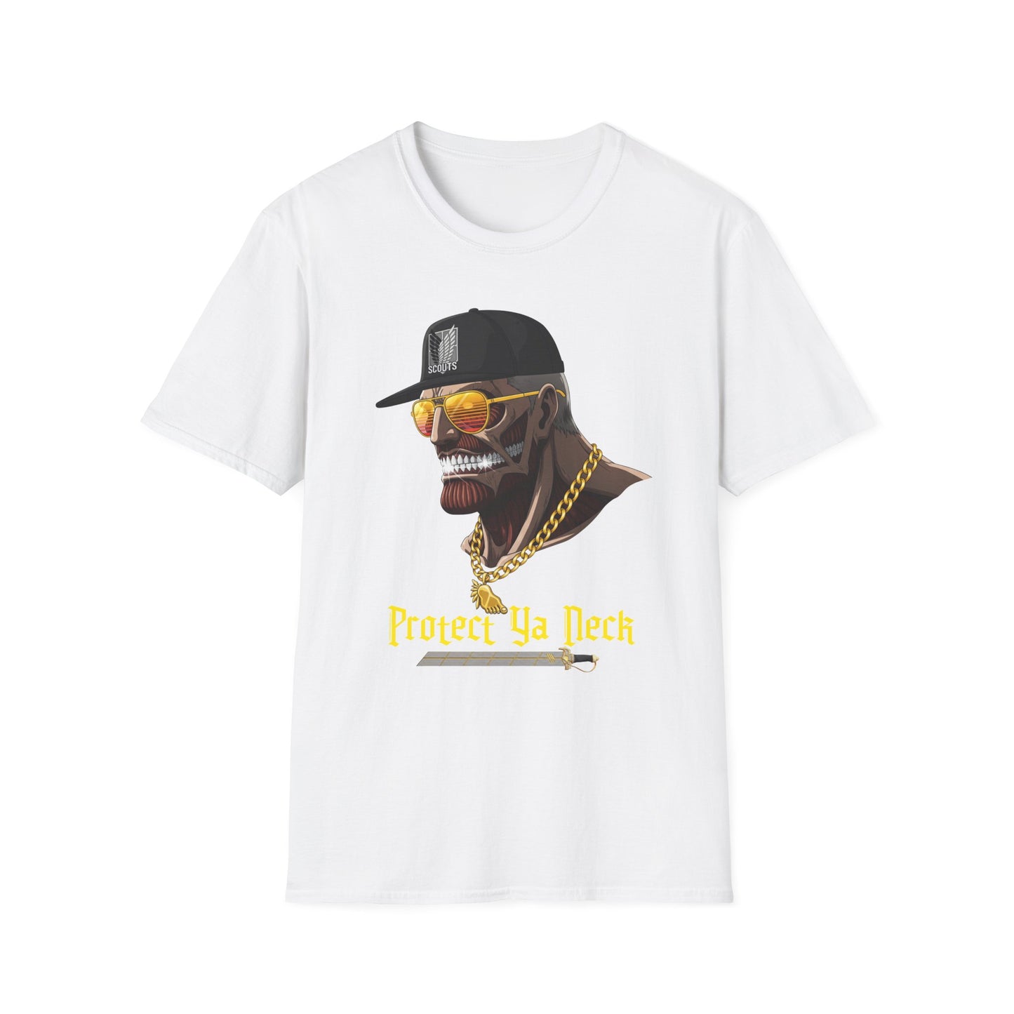 Cool Graphic Tee - Protect Ya Neck Unisex Softstyle T-Shirt, Streetwear Shirt, Hip Hop Apparel, Casual Outfit, Gift Idea, Trendy Fashion