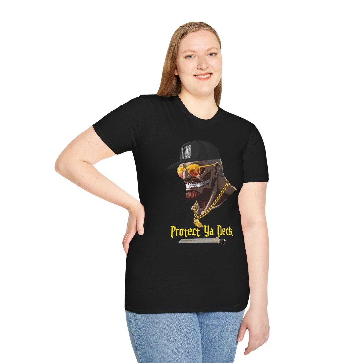 Cool Graphic Tee - Protect Ya Neck Unisex Softstyle T-Shirt, Streetwear Shirt, Hip Hop Apparel, Casual Outfit, Gift Idea, Trendy Fashion
