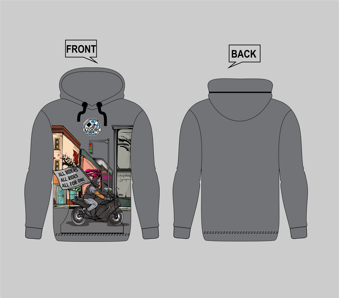 Motorcycle Fundraiser Hoodie (KZOORC)