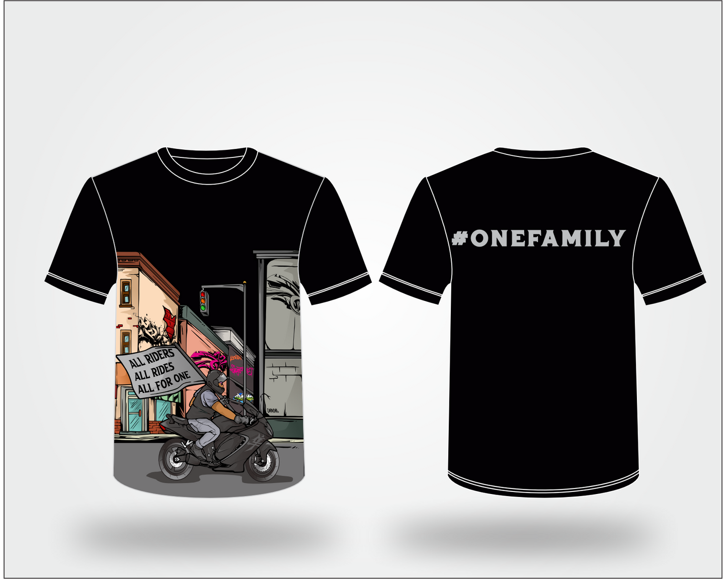 Motorcycle Fundraiser T-Shirt  (#OneFamily)